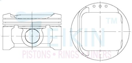 44351STD Поршень із пальцем STD (к-кт на двигун) Nissan 1,2L 3цил. (HR12DE) TEIKIN 44351-STD TEIKIN подбор по vin на Brocar