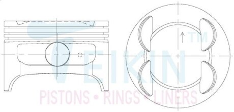 35211STD Поршень із пальцем STD (к-кт на двигун) FIESTA 1.6L DURATEC Ti-VCT TEIKIN 35211-STD TEIKIN підбір по vin на Brocar