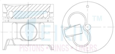 46629100 Поршень із пальцем +1.00мм (к-кт на двигун) Toyota 2,2D (3C,3CT) TEIKIN 46629-100 TEIKIN підбір по vin на Brocar
