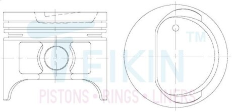 46107025 Поршень із пальцем +0.25мм (к-кт на двигун) Toyota 1,5L OHV (5K) TEIKIN 46107-025 TEIKIN підбір по vin на Brocar
