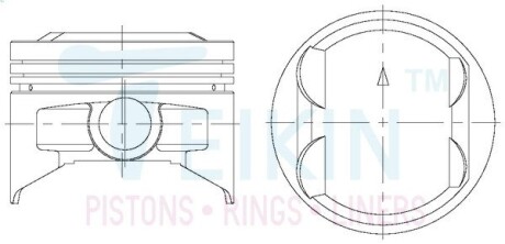 43671STD Поршень із пальцем STD (к-кт на двигун) Mitsubishi 1,6L (4G92S) TEIKIN 43671-STD TEIKIN підбір по vin на Brocar