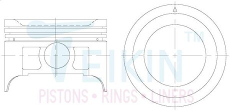 45131100 Поршень із пальцем +1.00мм (к-кт на двигун) H25A (12100-86830) TEIKIN 45131-100 TEIKIN підбір по vin на Brocar