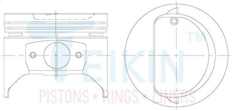 46120STD Поршень із пальцем STD (к-кт на двигун) Toyota 2,0L OHV (3Y) TEIKIN 46120-STD TEIKIN підбір по vin на Brocar