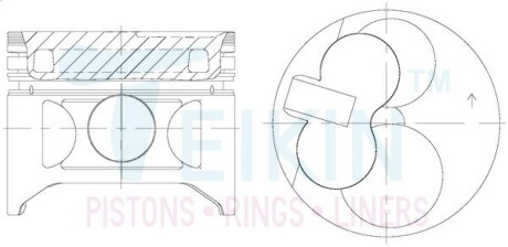 46273STD Поршень із пальцем STD (к-кт на двигун) Toyota 3,0D R4 (5L) TEIKIN 46273-STD TEIKIN подбор по vin на Brocar