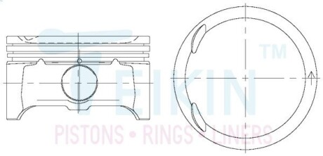 42205100 Поршень із пальцем +1.00мм (к-кт на двигун) Mazda 2.3 (L3) TEIKIN 42205-100 TEIKIN подбор по vin на Brocar