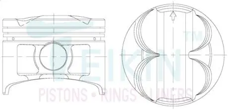38155050 Поршень із пальцем +0.50мм (к-кт на двигун) HONDA B16A2 TEIKIN 38155-050 TEIKIN підбір по vin на Brocar