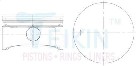 56113100 Поршень із пальцем +1.00мм (к-кт на двигун) Opel X18XE TEIKIN 56113-100 TEIKIN підбір по vin на Brocar