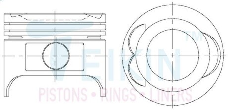 42164STD Поршень із пальцем STD (к-кт на двигун) Mazda 2.2 (F2) TEIKIN 42164-STD TEIKIN подбор по vin на Brocar