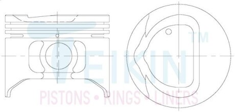 46661050 Поршень із пальцем +0.50мм (к-кт на двигун) 1E TEIKIN 46661-050 TEIKIN підбір по vin на Brocar