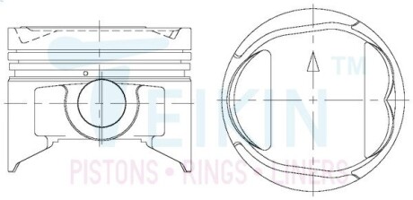 43261STD Поршень із пальцем STD (к-кт на двигун) 4G63K TEIKIN 43261-STD TEIKIN підбір по vin на Brocar