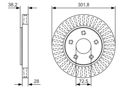 0986479U45 BOSCH гальмівний диск передн. CHRYSLER VOYAGER 00- BOSCH підбір по vin на Brocar