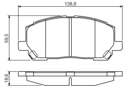 0986495126 BOSCH TOYOTA Гальмівні колодки передн. Lexus RX 00- BOSCH підбір по vin на Brocar