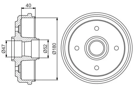 0986477192 BOSCH DAEWOO Гальмівний барабан задній CHEVROLET BOSCH підбір по vin на Brocar