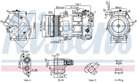 891103 NISSENS OPEL Компресор кондиціонера CORSA F 1.2 19-, PEUGEOT, DS NISSENS підбір по vin на Brocar