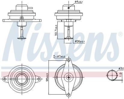 98470 NISSENS OPEL EGR Astra G, Frontera, Omega B, Vectra B 2.0DI 96- NISSENS підбір по vin на Brocar