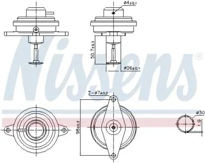 98470 NISSENS OPEL EGR Astra G, Frontera, Omega B, Vectra B 2.0DI 96- NISSENS подбор по vin на Brocar