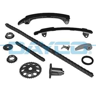 KTC1222 DAYCO TOYOTA К-кт ланцюга ГРМ (2 ланцюга+ 3 шт. направляючі+ натягувач + 4 шестерні + сальник) Avensis 2.0 00- DAYCO підбір по vin на Brocar