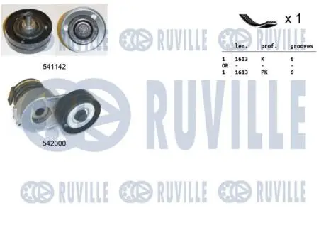 570118 RUVILLE OPEL К-кт ГРМ (ремінь + 2 ролика) CORSA D (S07) 1.7 CDTI (L08, L68) 06-11 RUVILLE подбор по vin на Brocar