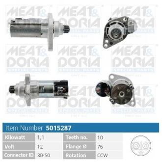 5015287 MEATDORIA VW стартер Passat,Caddy III,Golf VI,Passat,Touran,Skoda Octavia,Yeti 1.2/2.0TDI 03- MEAT&DORIA підбір по vin на Brocar