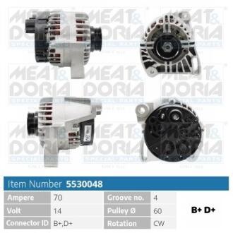 5530048 MEATDORIA Генератор 14V 65A Doblo,Punto,Palio,Citroen Jumpy MEAT&DORIA підбір по vin на Brocar