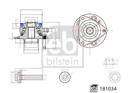 181034 FEBI OPEL підшипник передн.маточини Astra K 15- FEBI BILSTEIN подбор по vin на Brocar
