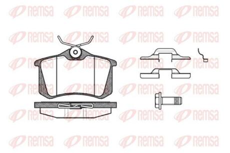 026316 REMSA VW гальмівні колодки задн.T4,Sharan 00-Ford Galaxy 00-Seat Alhambra REMSA підбір по vin на Brocar