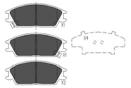 KBP3033 KAVO PARTS HYUNDAI гальмівні колодки дискові Accent,Getz,Lantra,Honda,Mitsubishi KAVO підбір по vin на Brocar