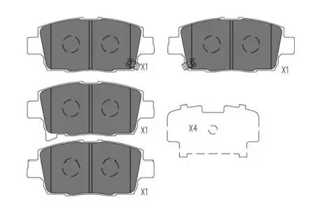 KBP9134 KAVO PARTS TOYOTA Гальмівні колодки передн. YARIS VERSO 1.3 02-05 KAVO підбір по vin на Brocar