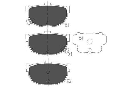 KBP6544 KAVO PARTS KIA Колодки тормозные задние дисковые Cerato KAVO підбір по vin на Brocar