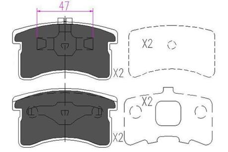 KBP1506 KAVO PARTS NISSAN Гальмівні колодки Maxima QX 94-00 KAVO підбір по vin на Brocar