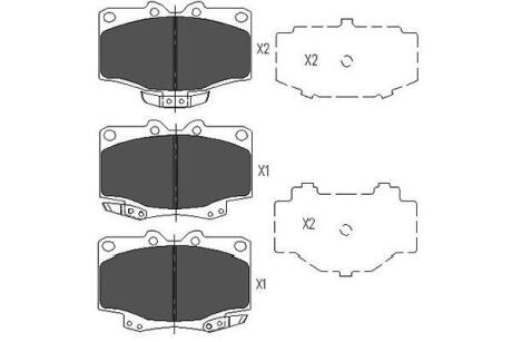 KBP9048 KAVO PARTS TOYOTA Гальмівні колодки Hilux,4-Runner KAVO підбір по vin на Brocar