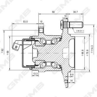 GH35210A GMB HYUNDAI Подшипник задн.ступицы с ABS ix20,Kia Soul,Venga 09- GMB підбір по vin на Brocar