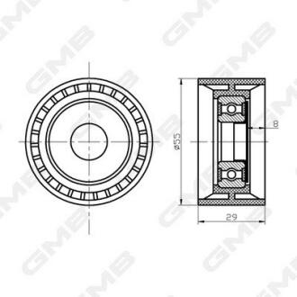 GTC0570 GMB DB Ролик натяжителя ремня W220 S600 00-,Sprinter 09- GMB підбір по vin на Brocar