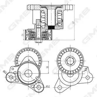 GAT30360 GMB MITSUBISHI Ролик с натяж. Outlander 06- GMB подбор по vin на Brocar
