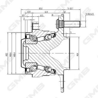 GH35120M GMB HONDA Ступица задн. CR-V 1.6/2.0 12-16 GMB підбір по vin на Brocar