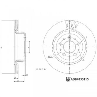 ADBP430115 BLUE PRINT TESLA диск гальм. передній Model 3 BLUE PRINT підбір по vin на Brocar