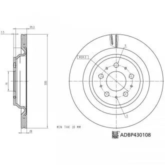 ADBP430108 BLUE PRINT TESLA Диск гальм. задній MODEL 3 BLUE PRINT подбор по vin на Brocar