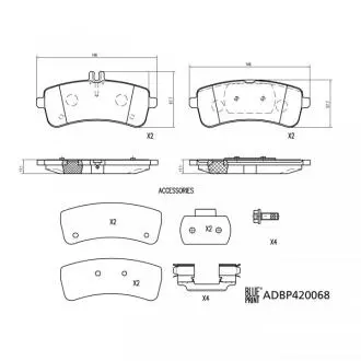 ADBP420068 BLUE PRINT гальм. колод. DB C205 BLUE PRINT підбір по vin на Brocar