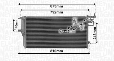 350203868000 MAGNETI MARELLI FORD Радіатор кондиціонера (конденсатор) з осушувачем C-MAX II 1.5, 2.0 15-, FOCUS III 1.5, 2.0 14-, KUGA II 1.5, 2.0 14- MAGNETI MARELLI подбор по vin на Brocar