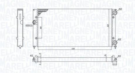 350213185300 MAGNETI MARELLI радіатор двигуна VW GOLF III/ GOLF III VARIANT (1H1, 1H5) 1,6 1,8 2,0 2,0GTI 16V 1,9SDI/ TDI VENTO (1H2) 1,6 MAGNETI MARELLI подбор по vin на Brocar