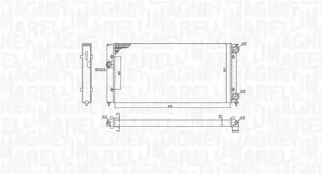350213185300 MAGNETI MARELLI радіатор двигуна VW GOLF III/ GOLF III VARIANT (1H1, 1H5) 1,6 1,8 2,0 2,0GTI 16V 1,9SDI/ TDI VENTO (1H2) 1,6 MAGNETI MARELLI підбір по vin на Brocar