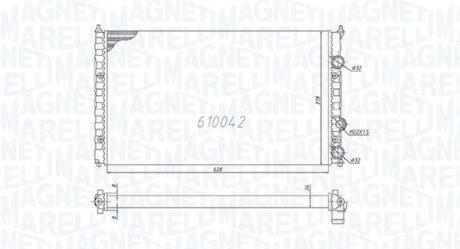 350213838000 MAGNETI MARELLI VW радіатор охолодження Caddy II 1.6/1.9D -04,Polo,Seat Ibiza,Inca,Cordoba 93- MAGNETI MARELLI подбор по vin на Brocar