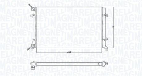 350213166900 MAGNETI MARELLI VW радіатор охолодження Audi A3,Caddy III,IV,Golf,Passat,Touran,Skoda Octavia MAGNETI MARELLI подбор по vin на Brocar