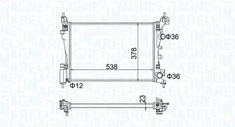 350213186700 MAGNETI MARELLI FIAT радіатор охолодження Grande Punto 1.3d 08-,Opel Corsa D 1.0/1.4 06- MAGNETI MARELLI підбір по vin на Brocar