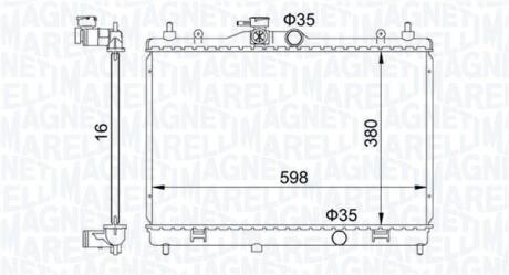 350213168300 MAGNETI MARELLI NISSAN Радіатор сист. охолодження двиг. Cube, Juke, Tiida 1.6/1.8 07- MAGNETI MARELLI подбор по vin на Brocar