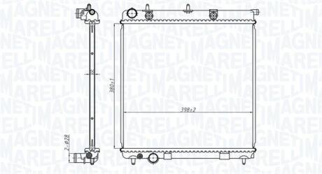 350213173500 MAGNETI MARELLI CITROEN Радиатор охлаждения C2/3/4,Peugeot 2008,207,208 1.0/1.6 MAGNETI MARELLI підбір по vin на Brocar