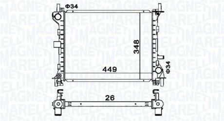 350213160300 MAGNETI MARELLI FORD Радіатор охолодження FOCUS I Turnier (DNW) 1.6 16V 99-04 MAGNETI MARELLI подбор по vin на Brocar