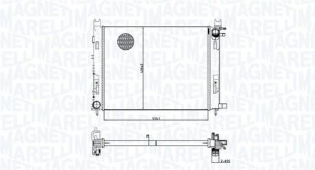 350213165100 MAGNETI MARELLI RENAULT Радіатор охолодження двиг. Logan, Sandero, Dokker MAGNETI MARELLI подбор по vin на Brocar