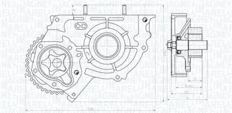 351516000004 MAGNETI MARELLI OPEL помпа мастила з шертернею Astra H/G 1.7DI/DTI/CDTI MAGNETI MARELLI підбір по vin на Brocar