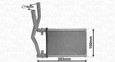 350218490000 MAGNETI MARELLI FIAT Радіатор опалення Sedici, Suzuki Swift III,IV, SX4 MAGNETI MARELLI подбор по vin на Brocar